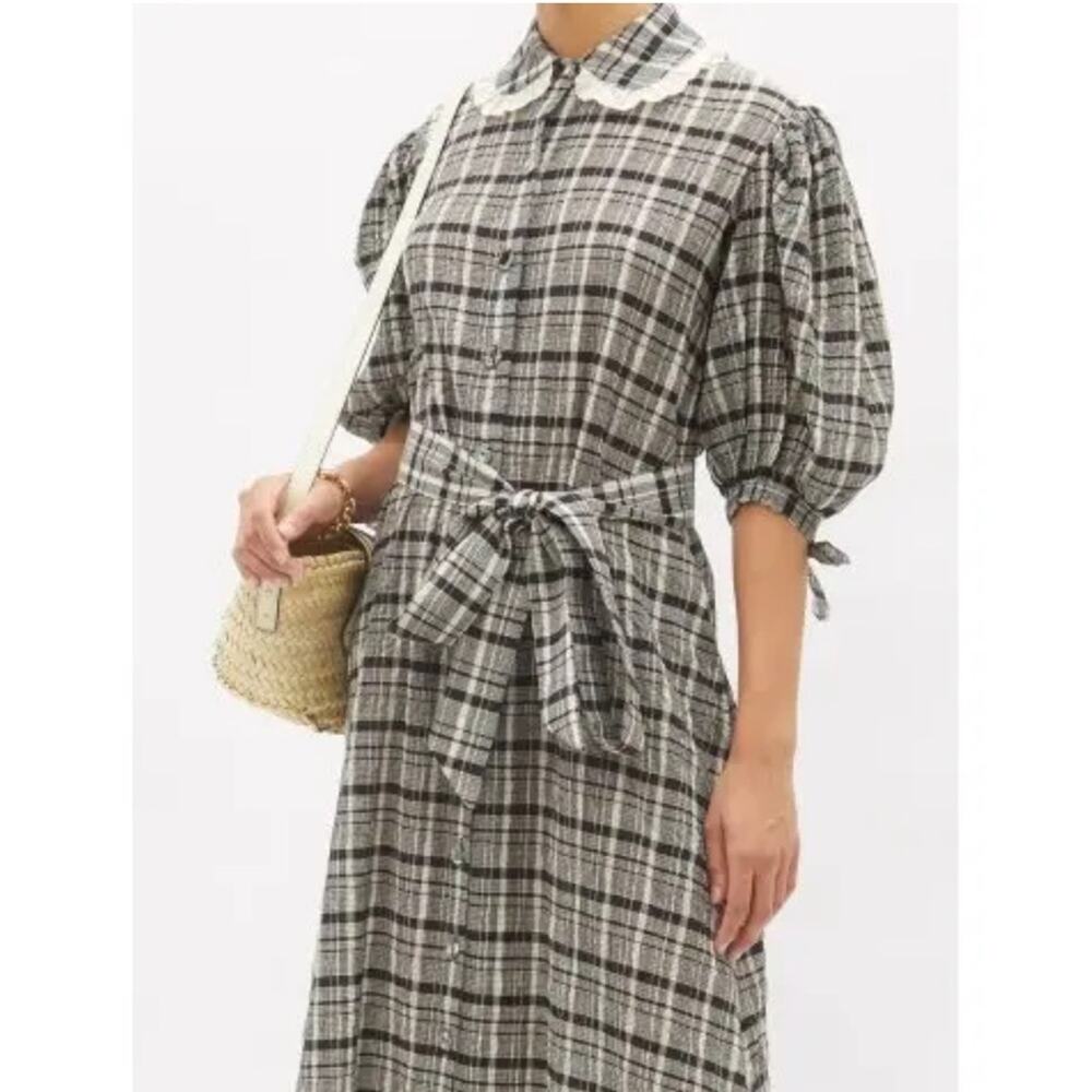 Evi Grintela Dominique Black White Check The Shirt Dress Size Large